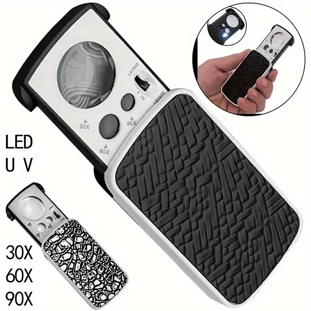 Telescopic LED UV Jewelry Loupe 30X-90X 2