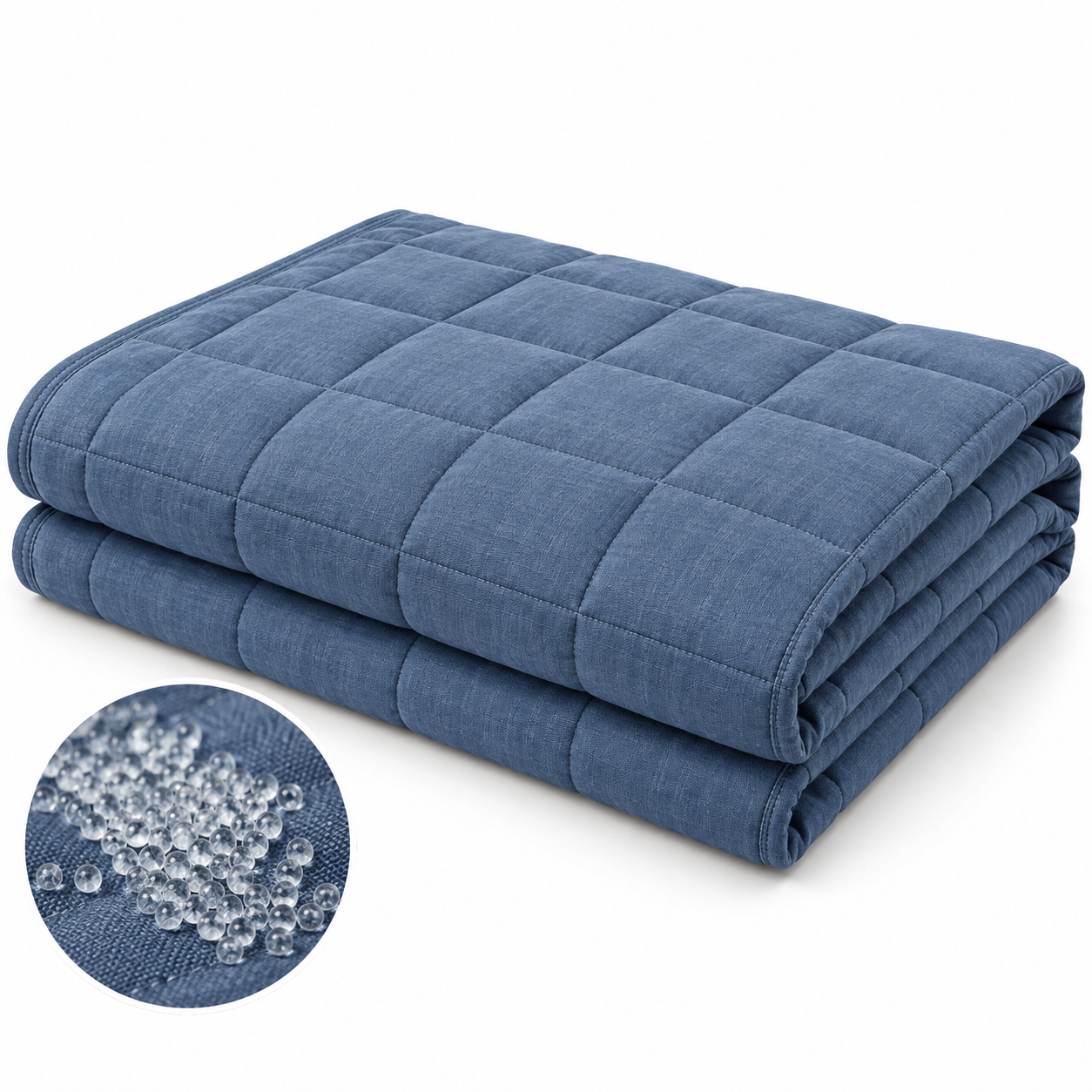 Denimblaue Baumwoll Gewichtsdecke für Erwachsene