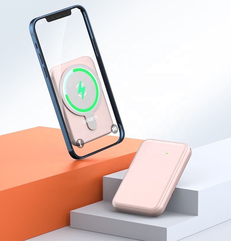 Magnetic 5000mAh Mini Wireless Power Bank 10W 3