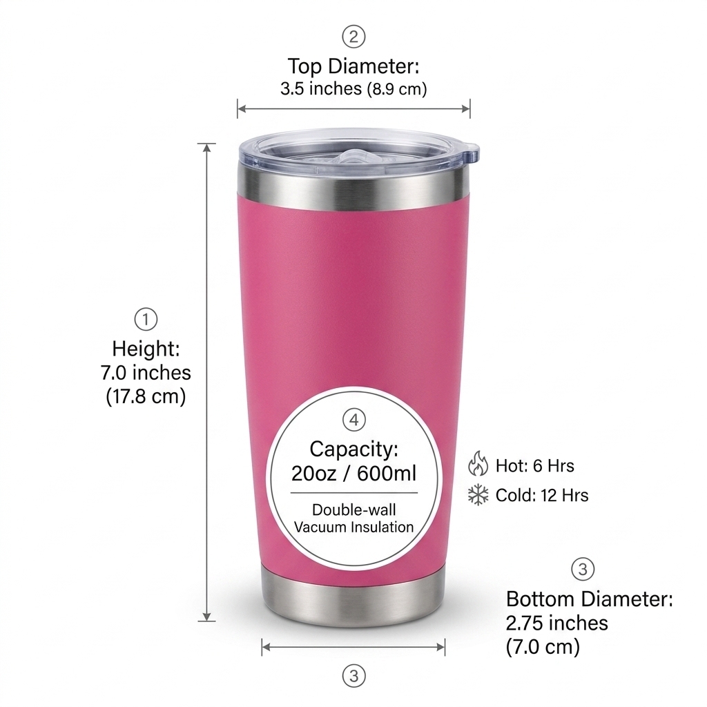 Vakuum-Edelstahl-Tumbler 20oz mit Magnetdeckel 2