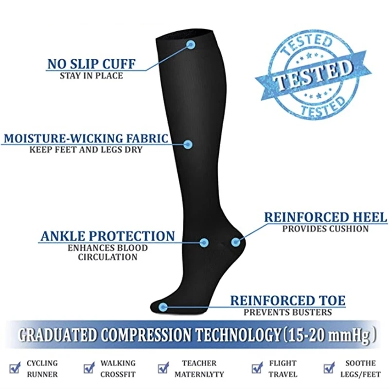 Elastische Reisesocken gegen Ödeme