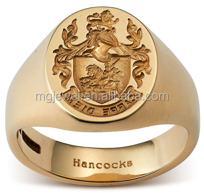 Men's Crest Signet Ring with Engraving