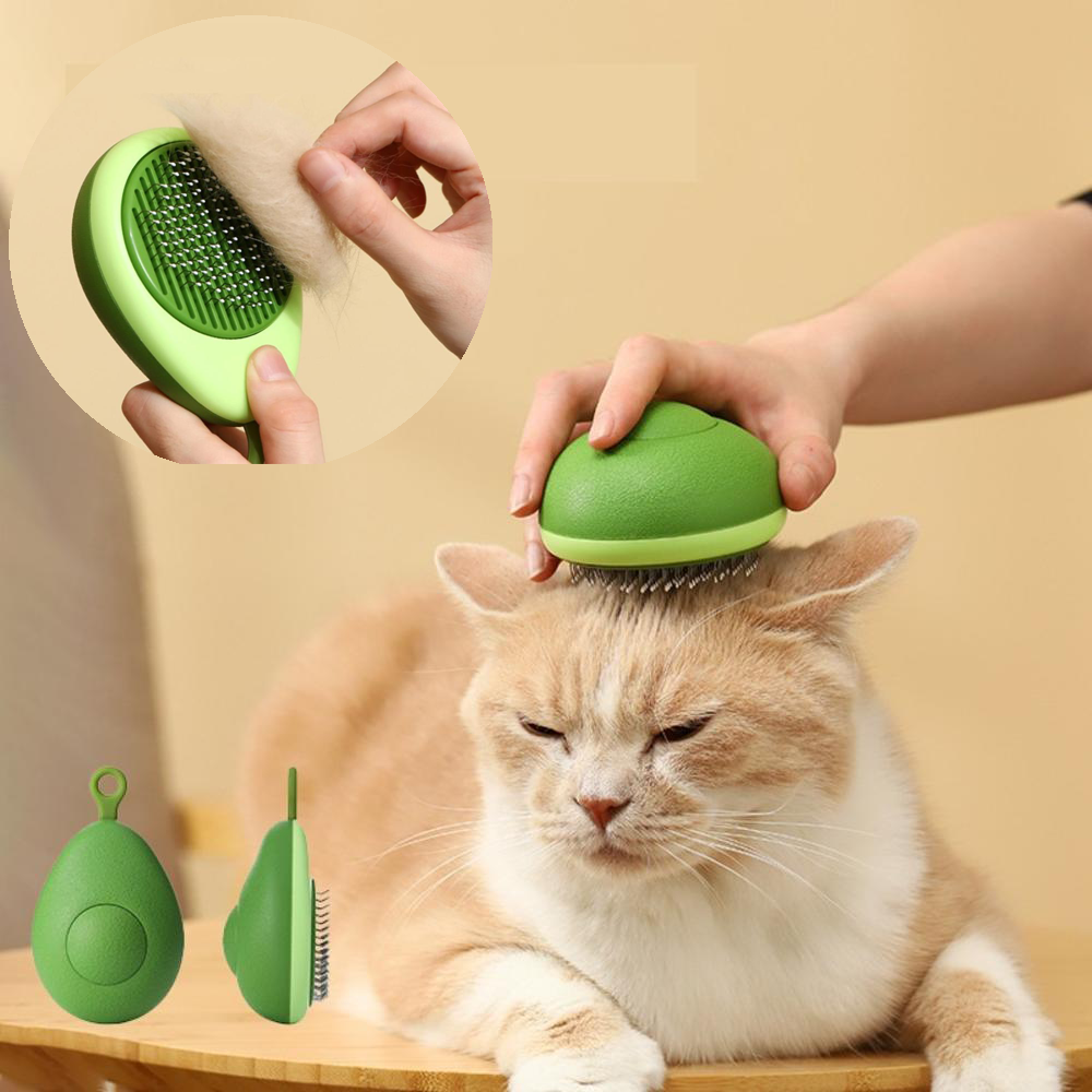 Self-Cleaning Cat Massage Brush Button