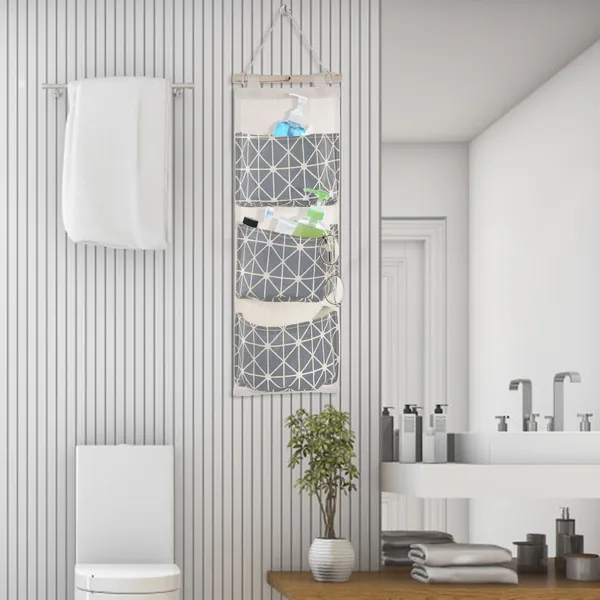 Wall Mounted Door Hanging Pouch 3 Pockets