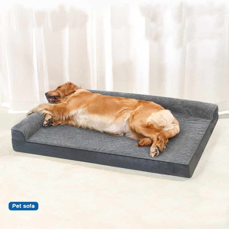 Dark Gray Washable Plush Dog Bed 4