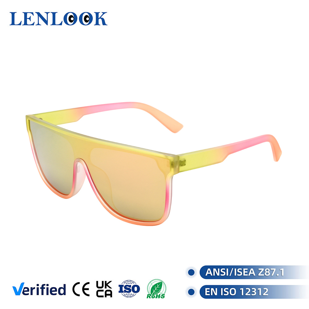 Square Polarized Sunglasses Rainbow Frame