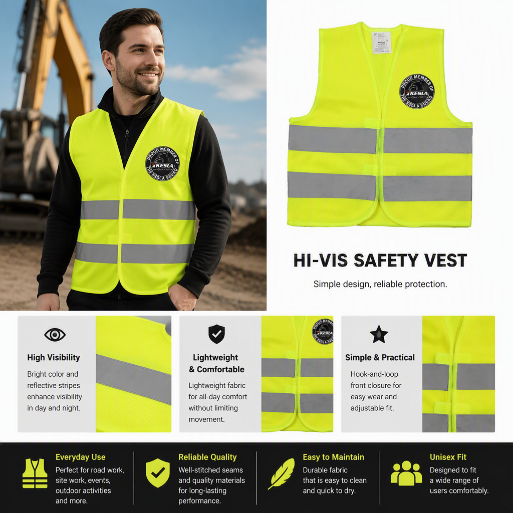 High Visibility Reflective Fluorescent Safety Working Vest For