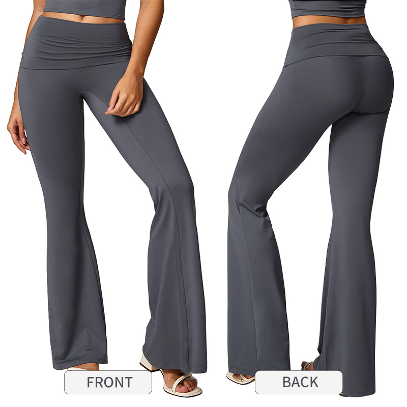 Ribbed High Waisted Bootcut Workout Leggings 4