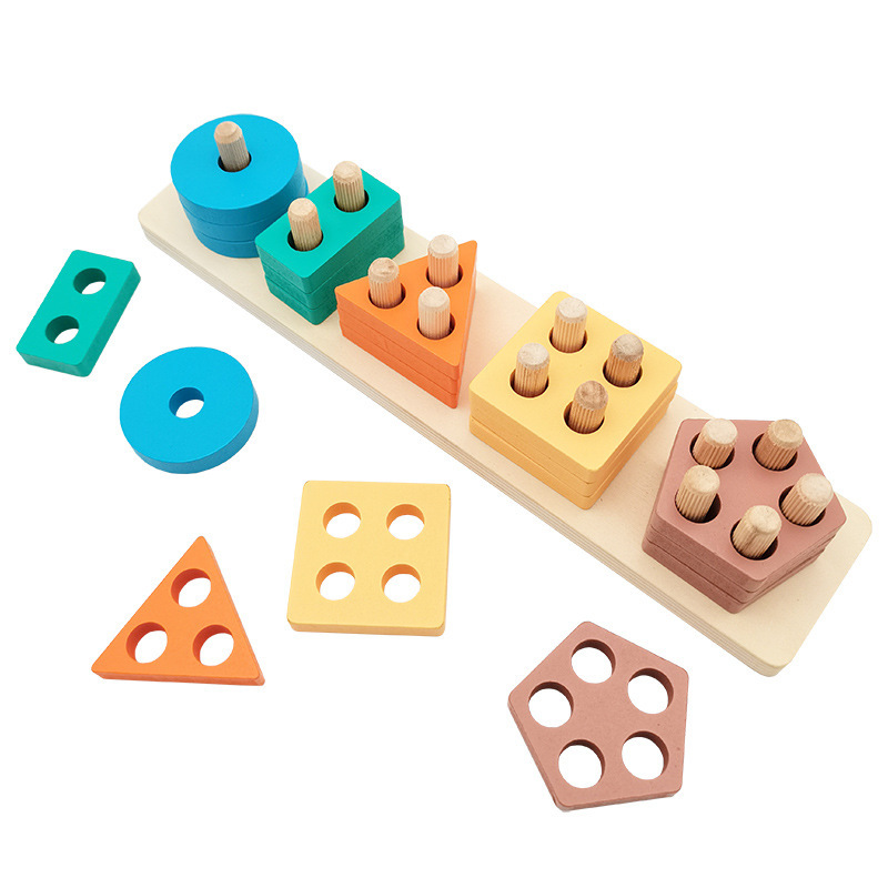 Non-Toxic Wooden Stacking Blocks for Toddlers 3