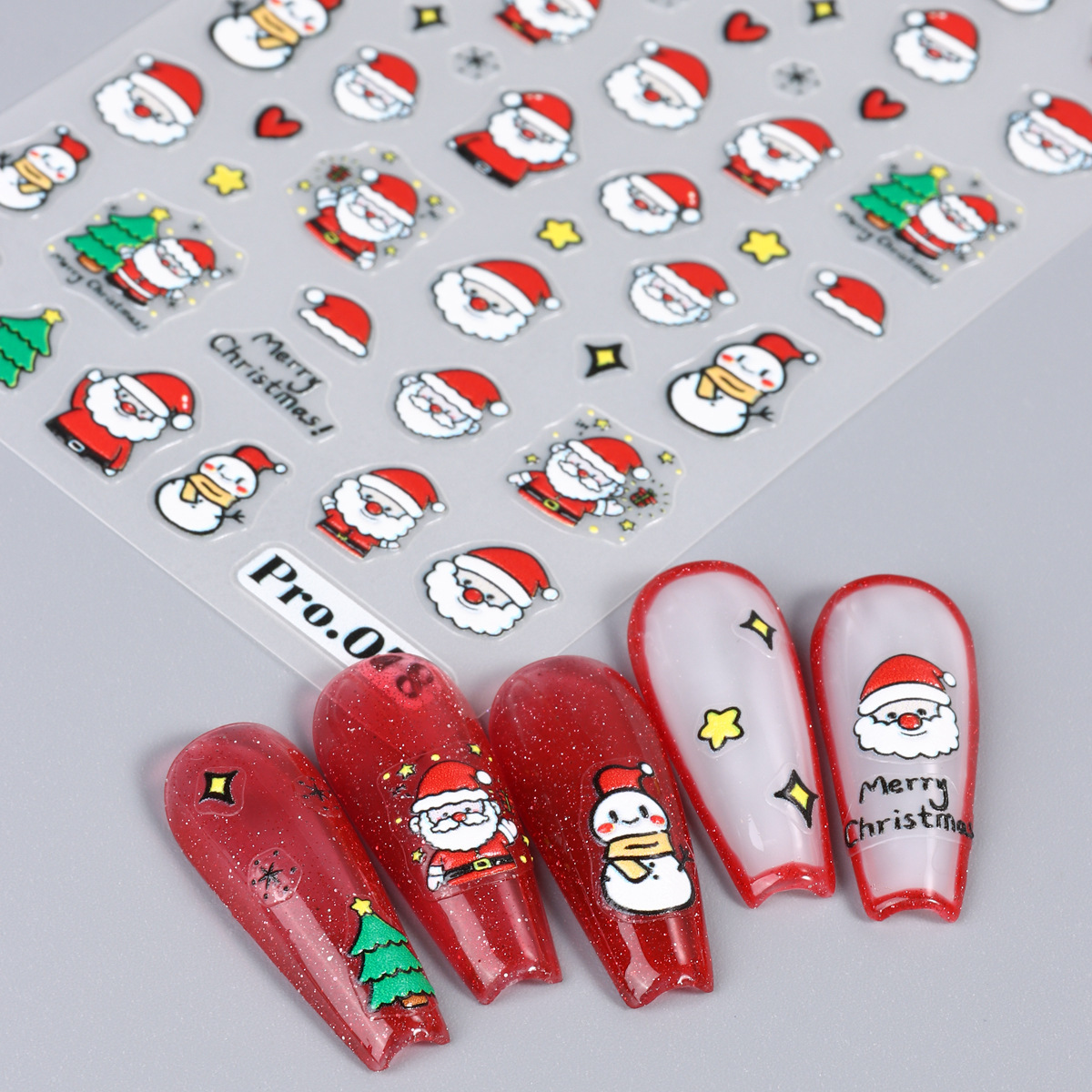 3D-Schneeflocken Nagelsticker für Weihnachten 3