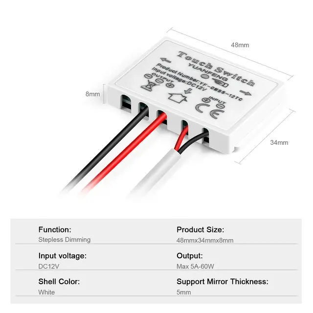 Dimmbare Home Beleuchtung Touch Schalter 12V Badezimmer Smart 2