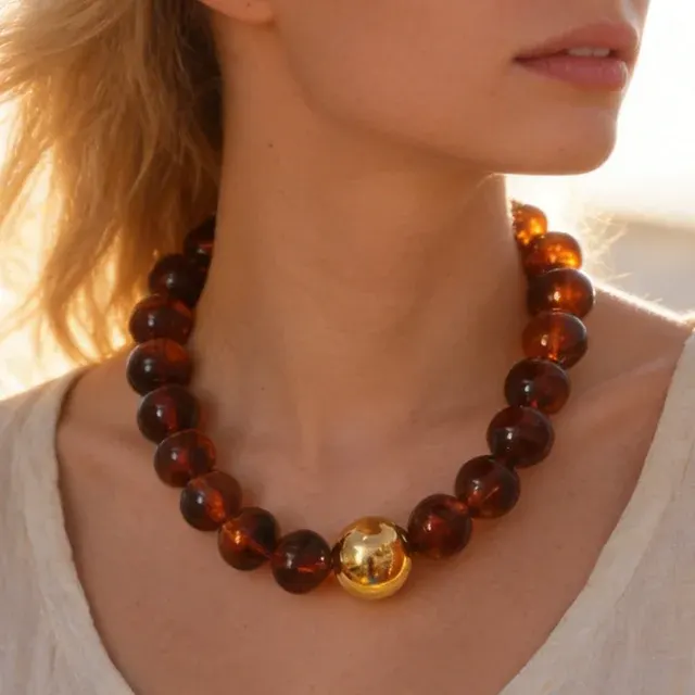 Colorful 20mm Round Resin Bead Choker 2