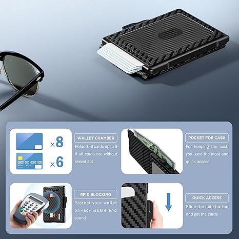 Slim Carbon Fiber RFID Card Wallet 3