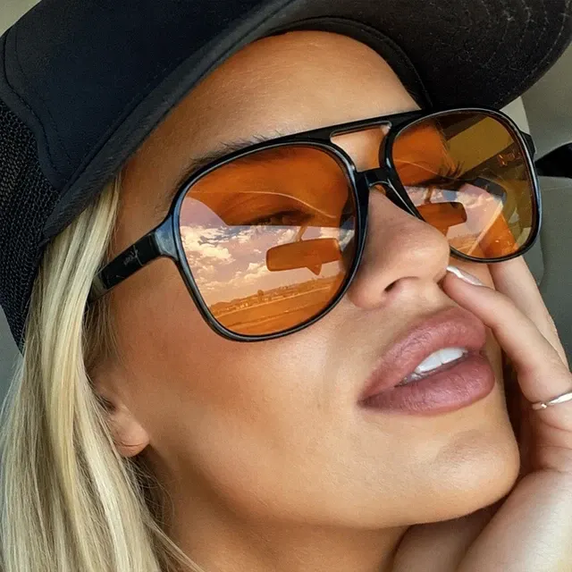 Oversized Retro Aviator Sunglasses with UV400 3