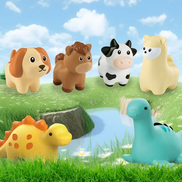 Farm Animal and Dinosaur Bath Toy Set 3