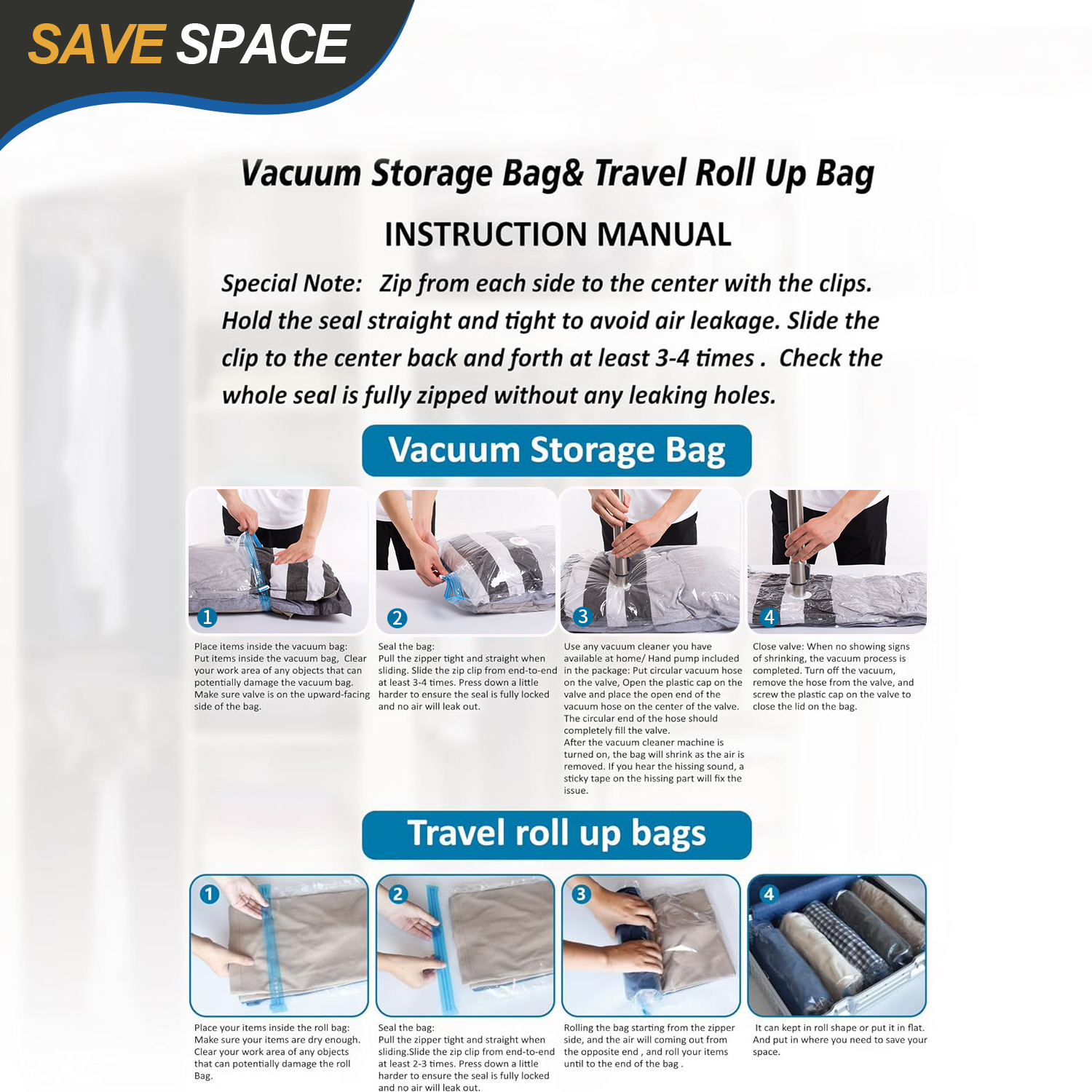 20packs Seller Vacuum Bag for Clothes Large Space 3