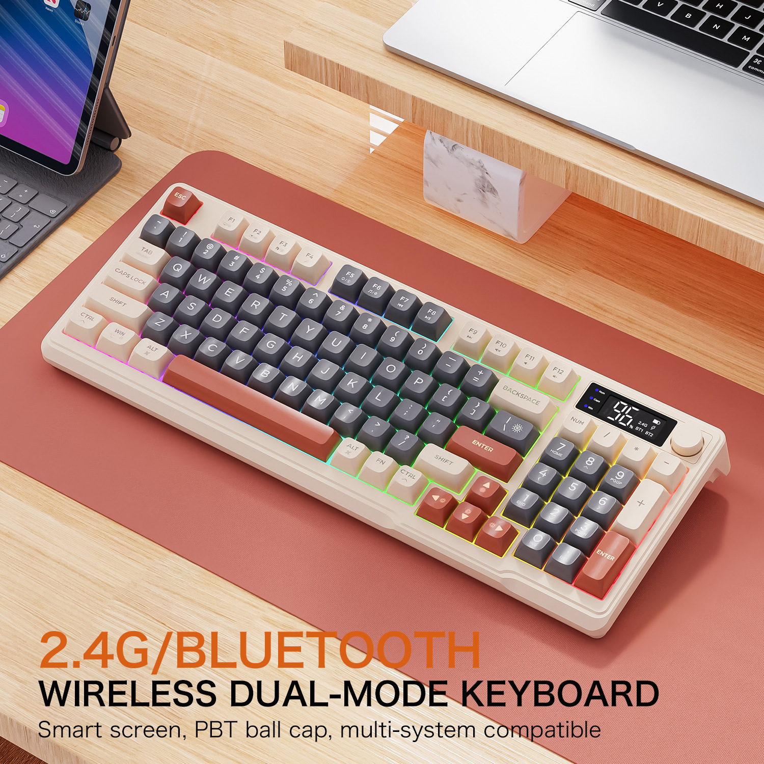 FreeWolf M96 Mechanical Wireless for Dual-Mode Gaming Keyboard 2
