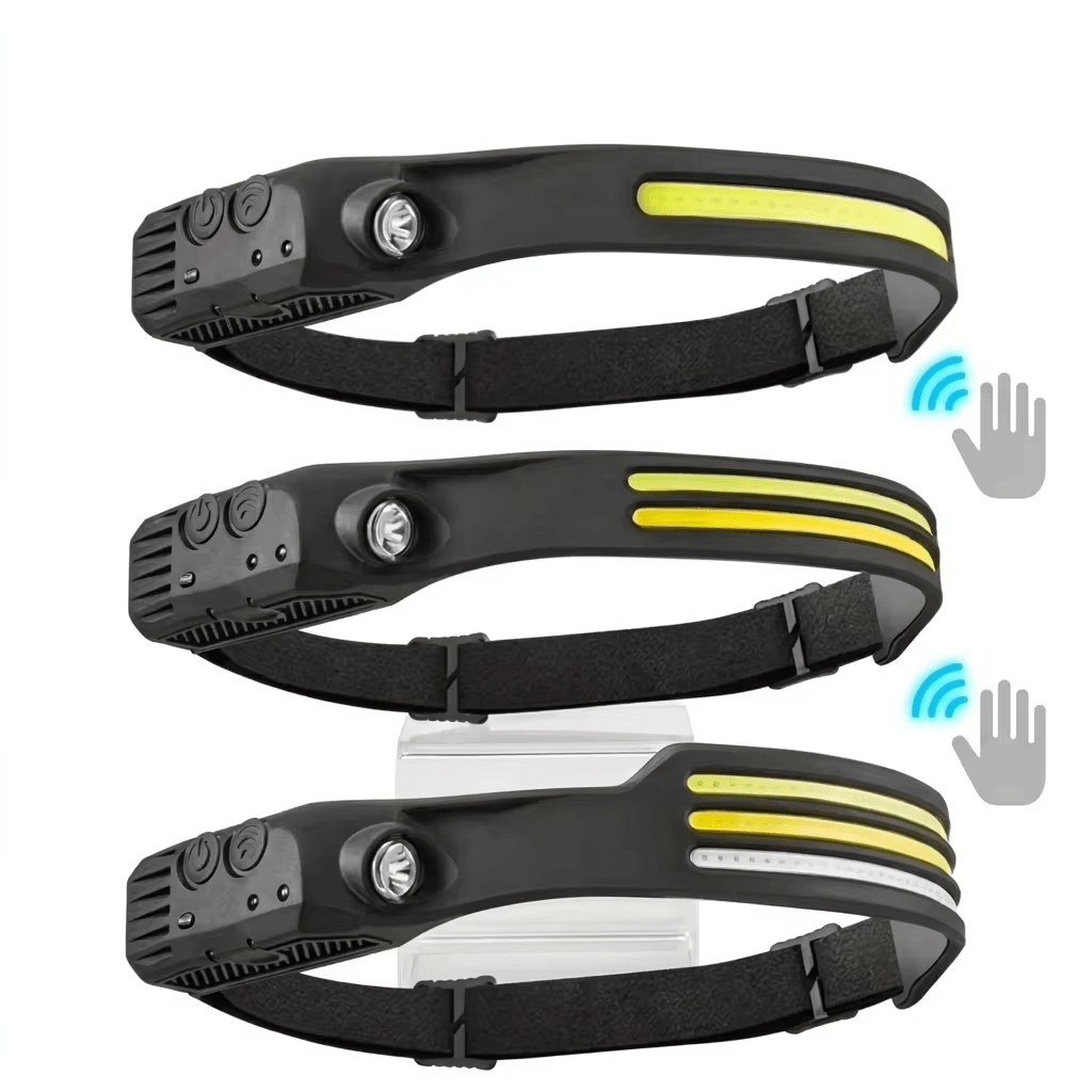 LED Headlamp With Motion Sensor USB Rechargeable Outdoor