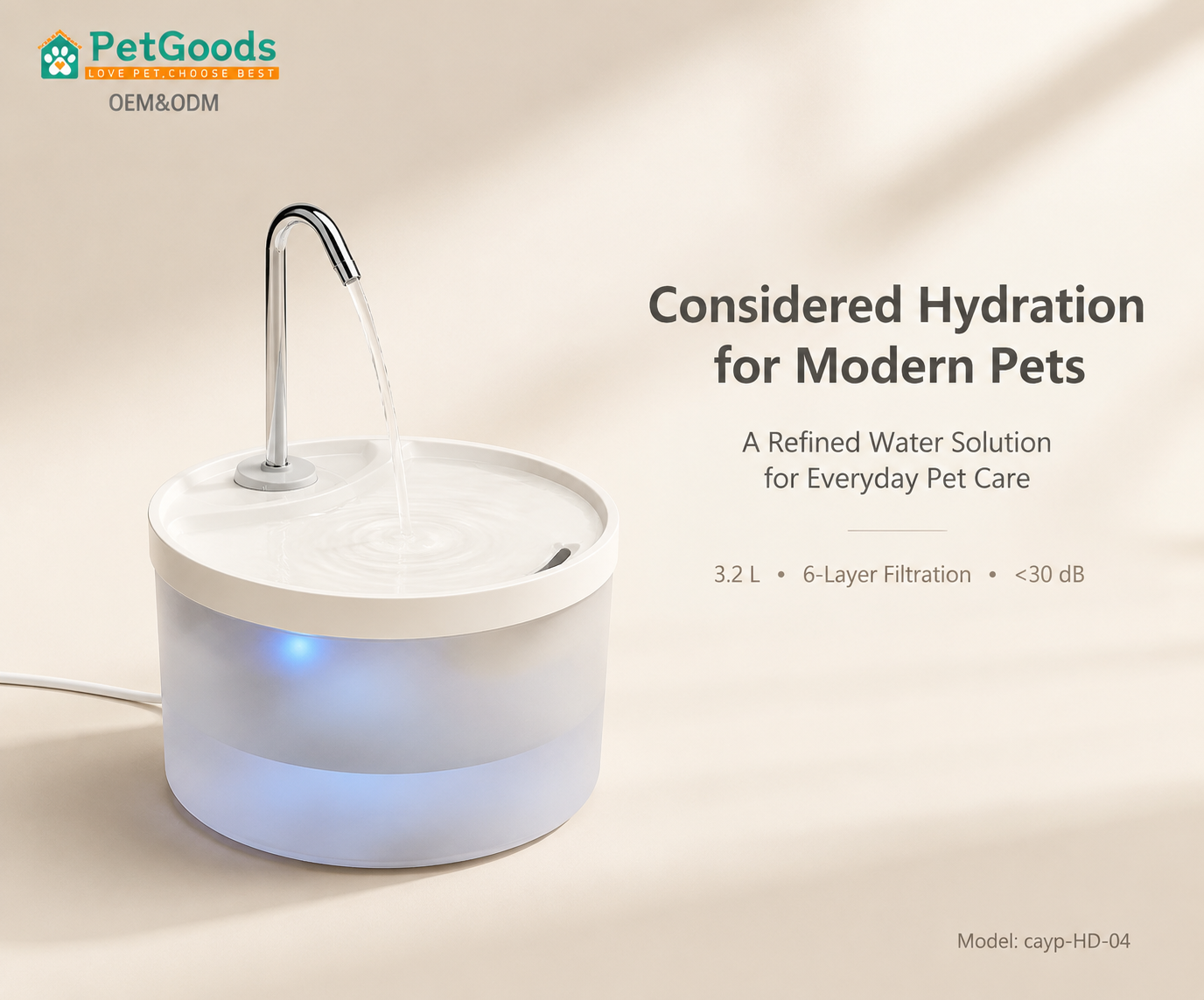 Modern 3.2 L Cat Water Fountain With Motion
