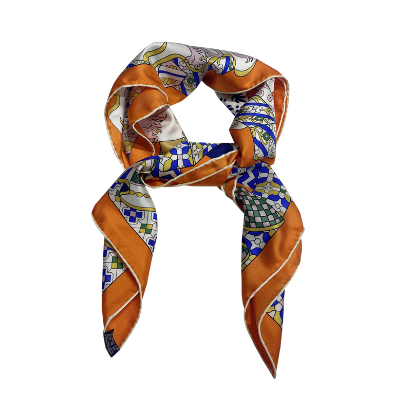 Printed Satin Silk Head Scarf 2