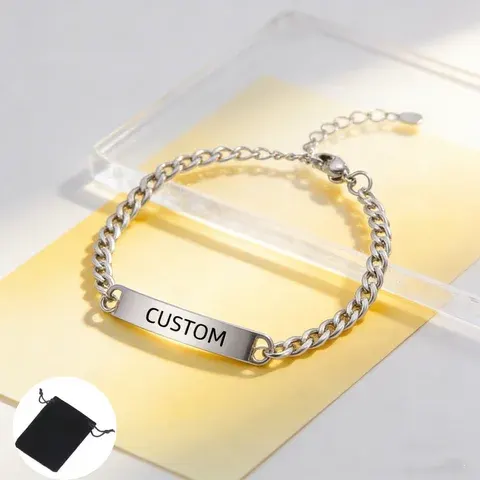 Personalized Name Date Cuban Chain Bracelet