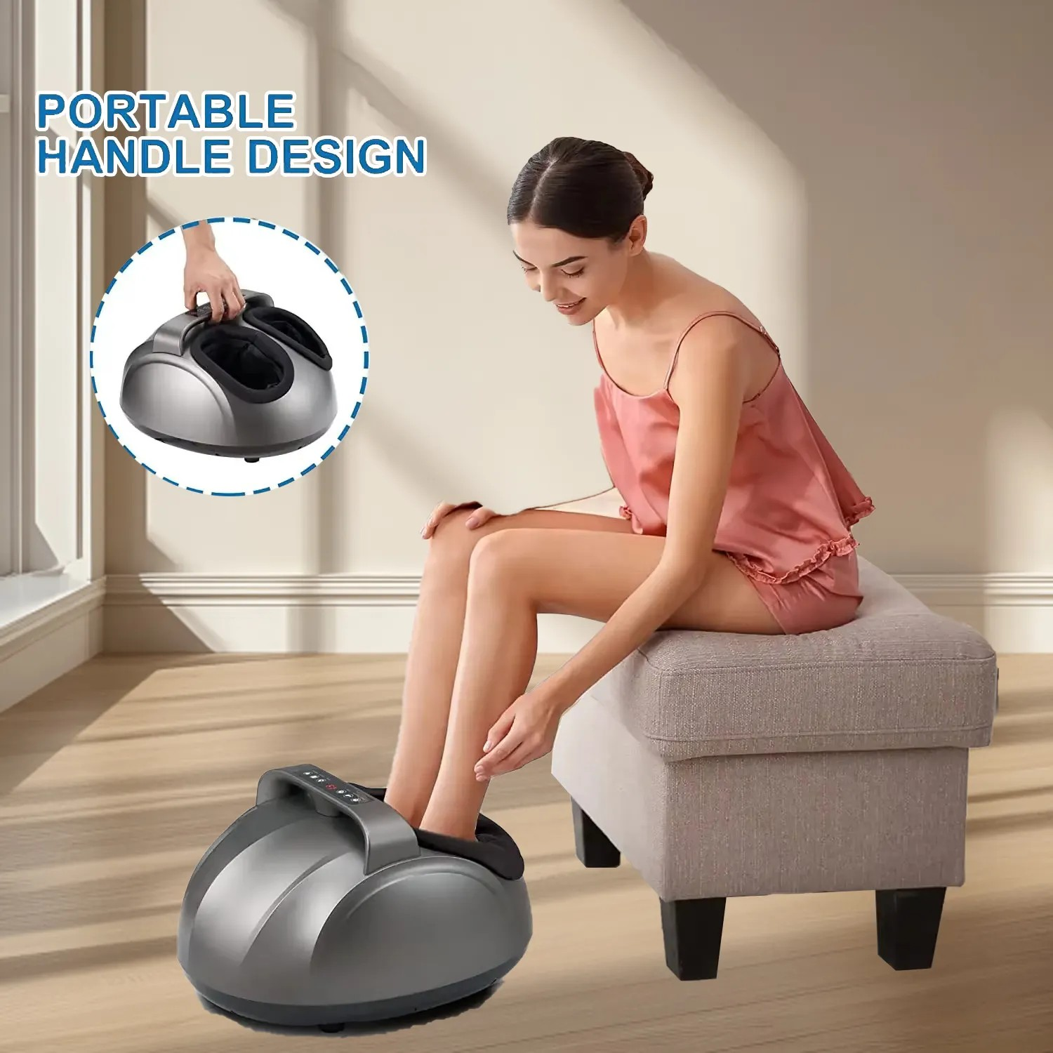 Feet Leg Massage Device Electric Air Compression Heated 2