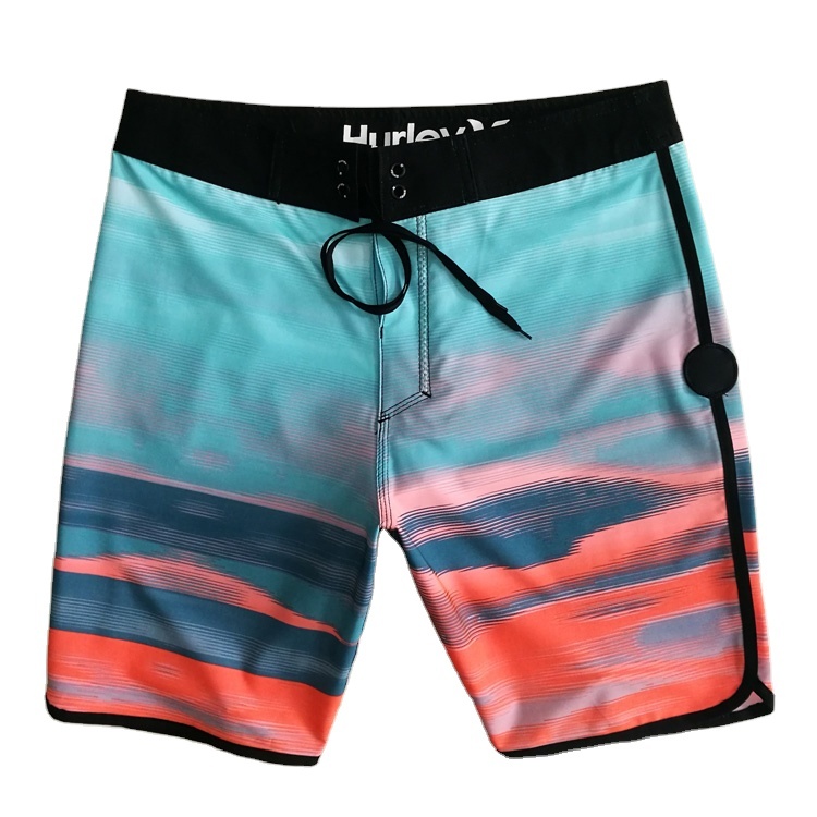 Eco-Friendly Solid High-Waist Surf Shorts