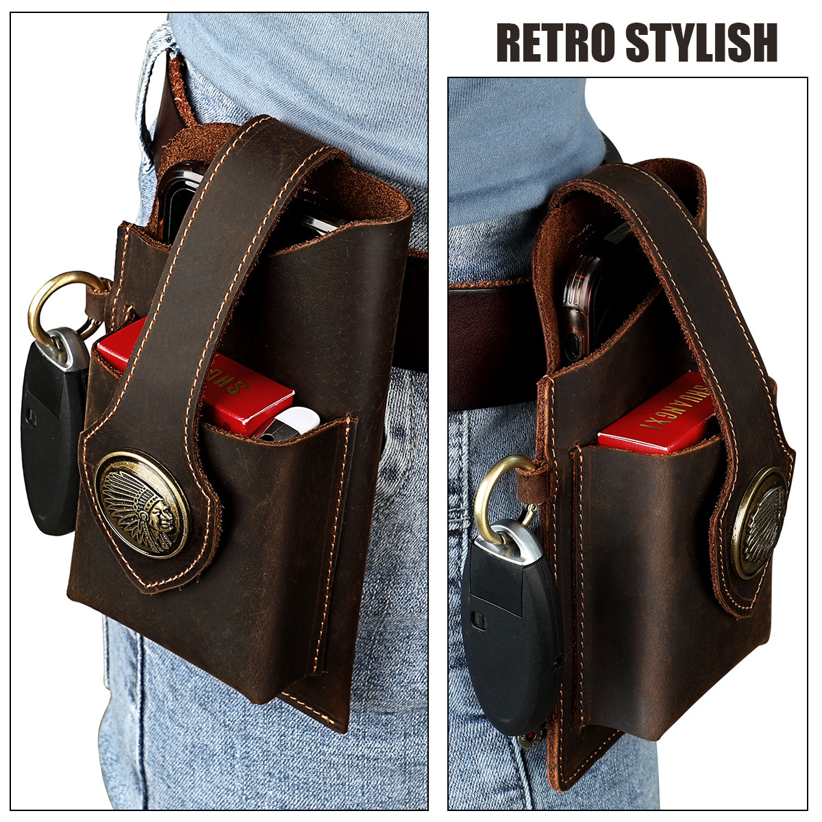 Retro-Hüfttasche aus PU-Leder 2