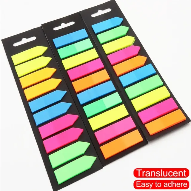 200 Blatt Farbindex-Haftnotizen Transparenter Kleber für Journaling und 1