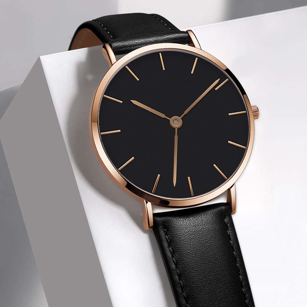 Slim Leather Strap Watch 40mm