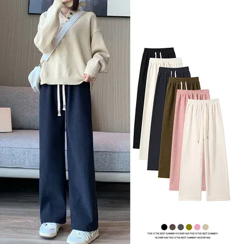 Frauen Breite Bein Cord Hosen Herbst Winter Grundlegende