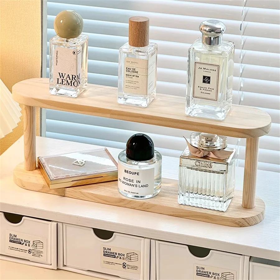 3-stufiger Display-Riser-Ständer Holzregal für Parfüm-Organizer Parfüm-Display-Regal Figuren-Vitrine Puppen-Aufbewahrungsregal 4