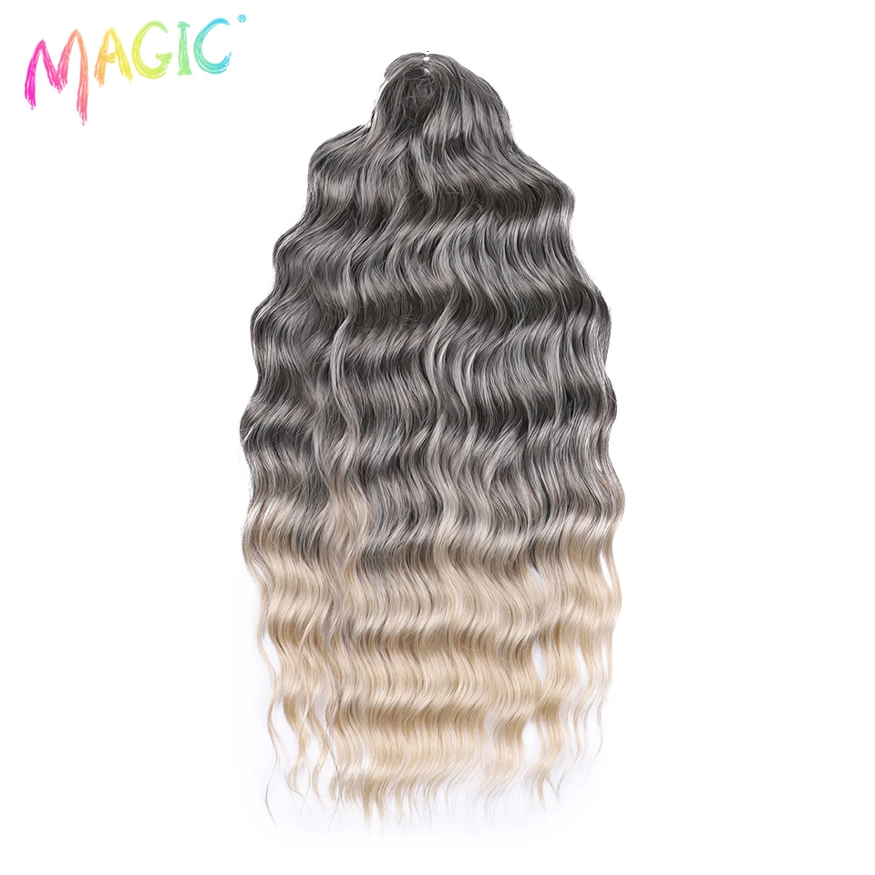 Anna Kunsthaar 61 cm Wasserwelle Flechten Haarverlängerungen Ombre-Blond 2