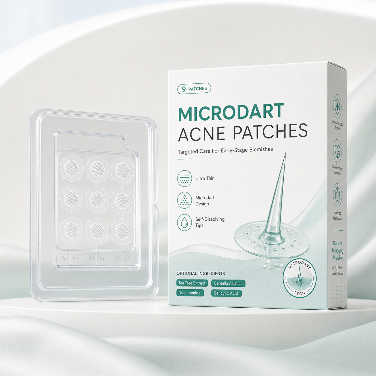 Korean Hydrocolloid Salicylic Acid Clear Invisible Soluble Microneedle