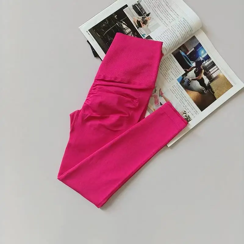 Nahtlose Sport Yoga Hohe Taille Hosen Leggings Durchsichtig 3