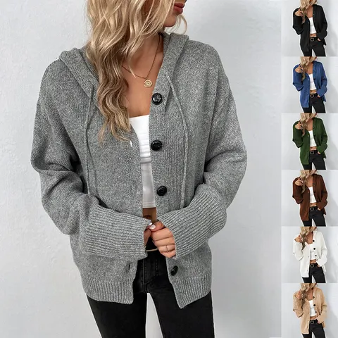 Women's Hooded Knit Cardigan