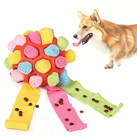 Interaktiver Schnüffelball für Haustiere mit Leckerli-Spender Nasenarbeit-Trainingsspielzeug Hunde