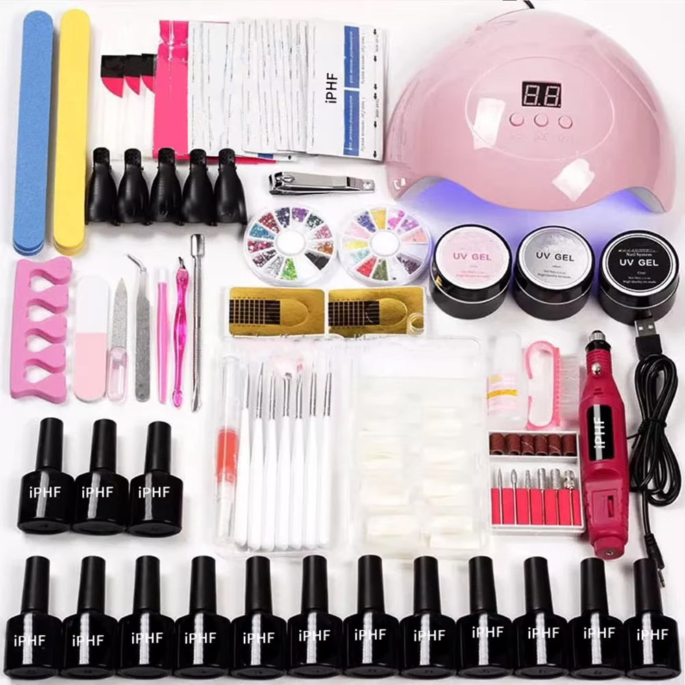 Gel Nail Polish Kit With 36W UV Lamp