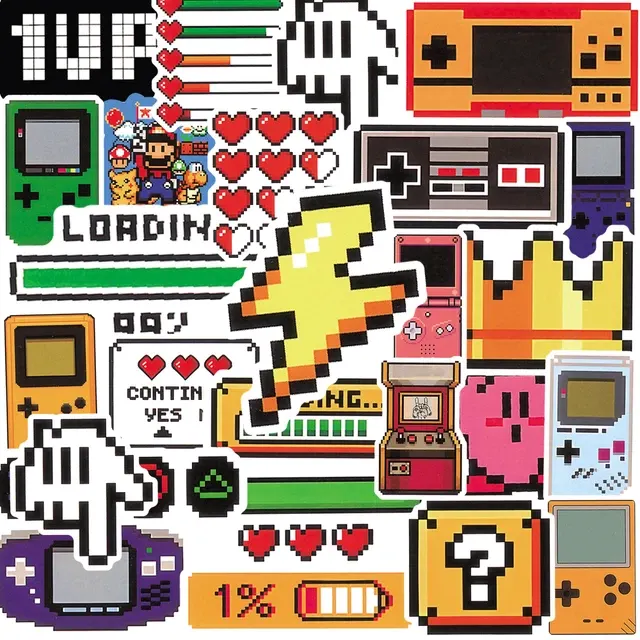 Retro-Gaming-Aufkleber-Set, 50 Stück 1
