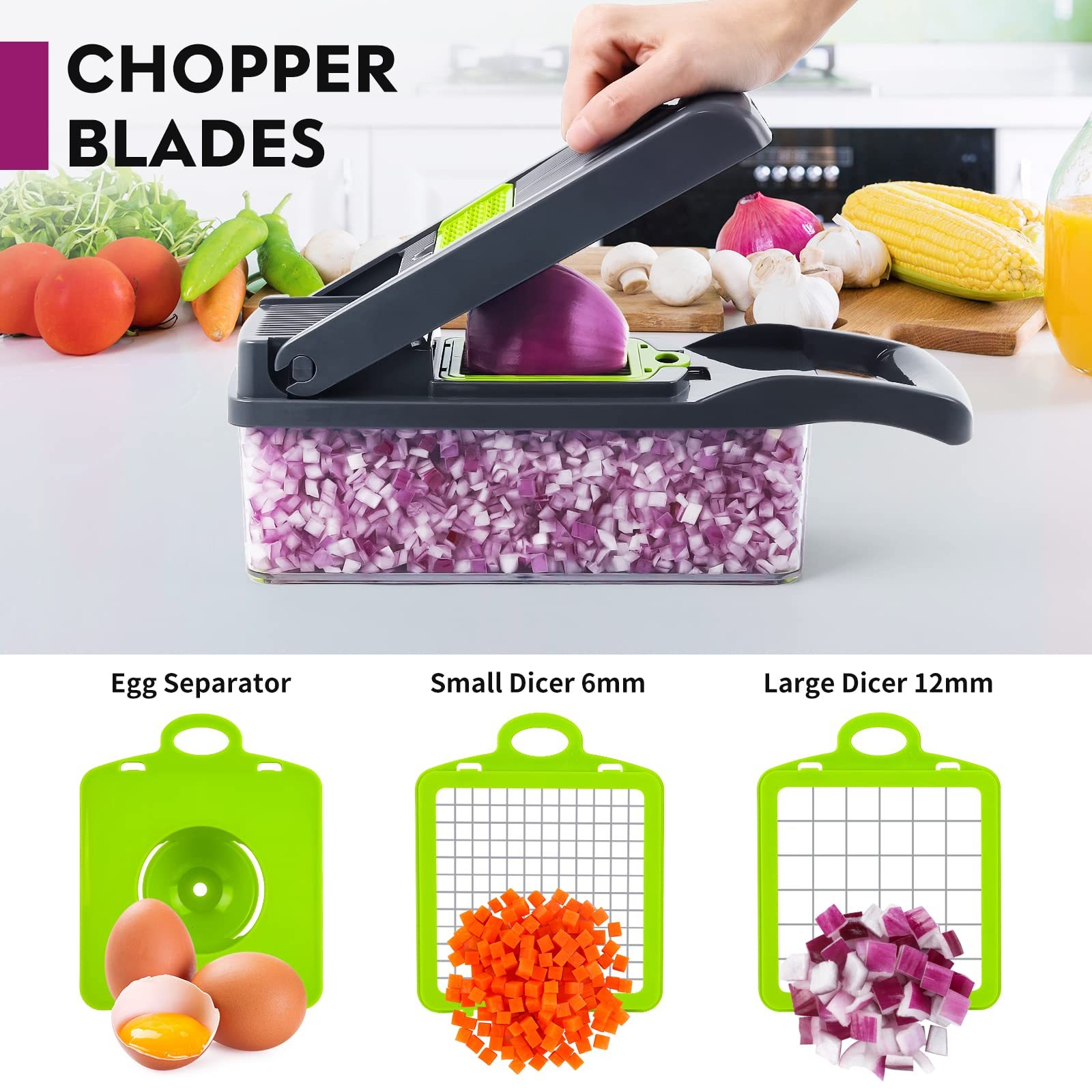 Manual Hand Kitchen Vegetable Chopper 12 in 1 3