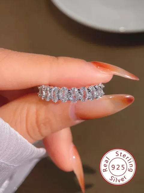 Oval Zirconia Ring in 925 Sterling Silver 3