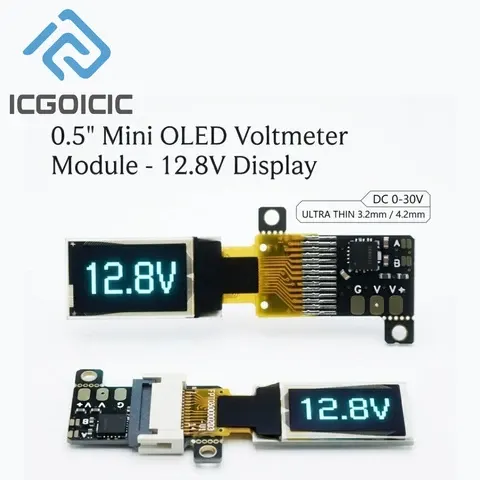 Ultra-Slim 0.5 Inch OLED Voltmeter 0-30V