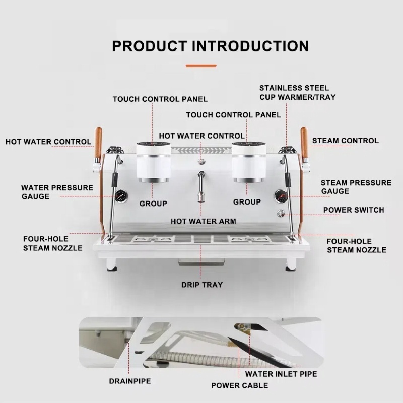 12L Four Boilers Commercial Espresso Machine Double Group 2