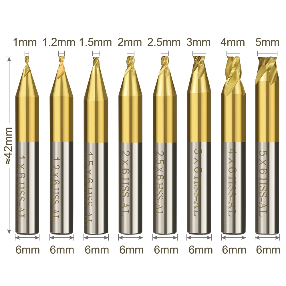 CMCP 1 Stück 6 mm Schaft Titanbeschichtete Schlüsselfräsmaschine