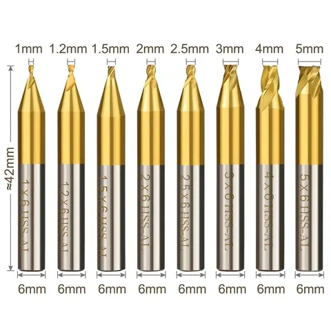 Titanium Coated Keyway End Mill 6mm Shank