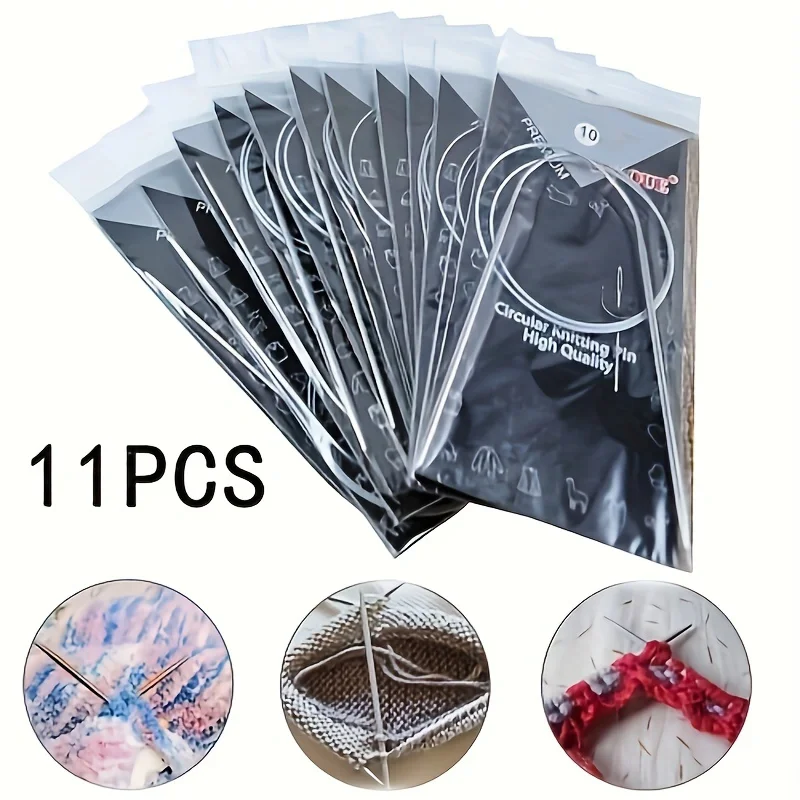 11 Teile Satz 80 cm Metall Stricknadel Set