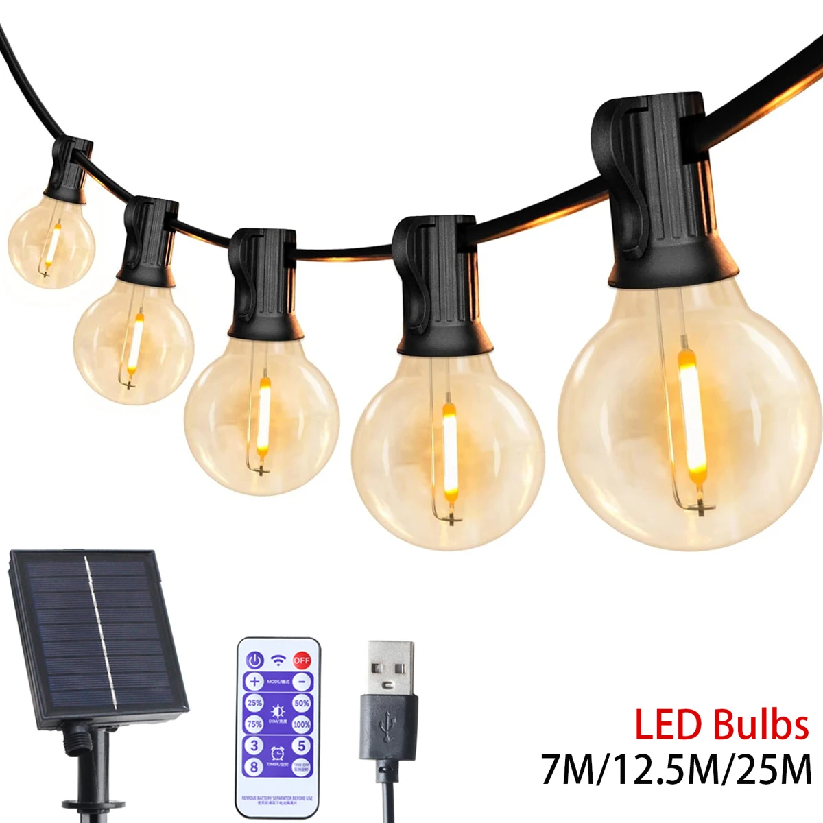 Solar-LED-Lichterkette Globe G40 für Außen