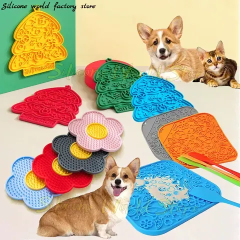 SW Pet Silikon-Leckpad Weihnachtsbaum Blumenform für Katzen und
