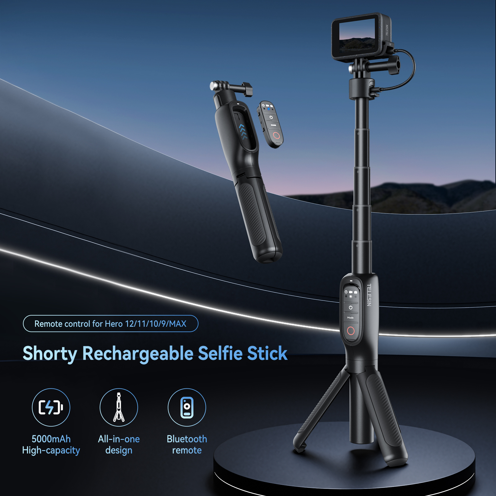 Action Camera Accessory Kit with 5000mAh Battery 2