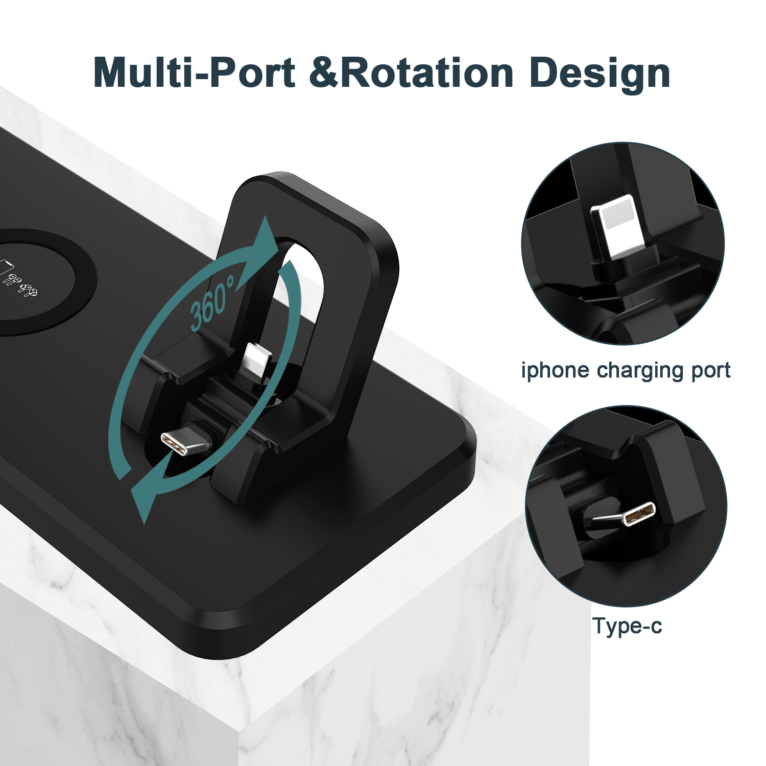 4 in 1 Wireless Charger 15W Fast Charging 4